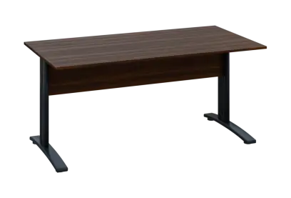 EPK 18 - 16 stůl kancelářský, kovová podnož černá, deska 18 mm, široký 1600 mm, ořech královský